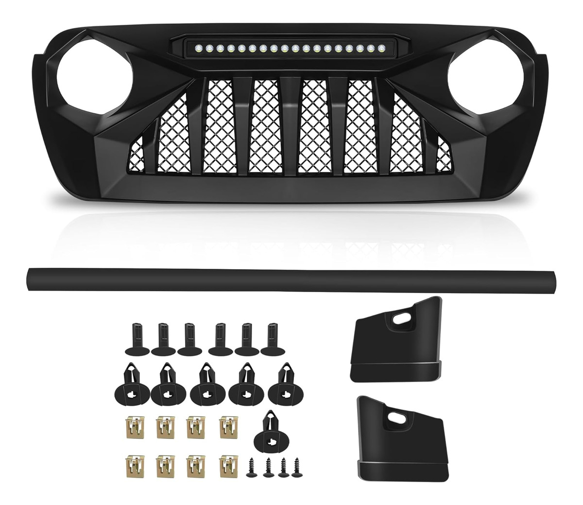 Parrilla Angry Enojado Barra Led Jeep Jl 2018-2025 Gladiator - Imagen 6