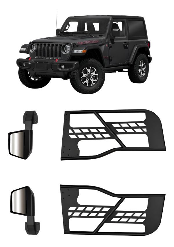 Puertas Tubulares Con Espejos Off Road Jeep Jl 2018-2026