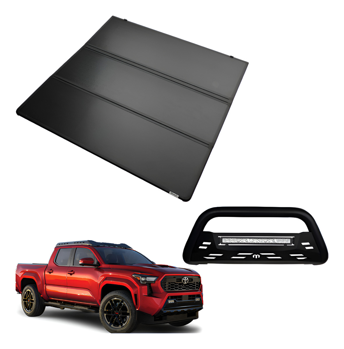 Combo Burrera Barra Led + Tapa Trifold Para Tacoma 2024-2026