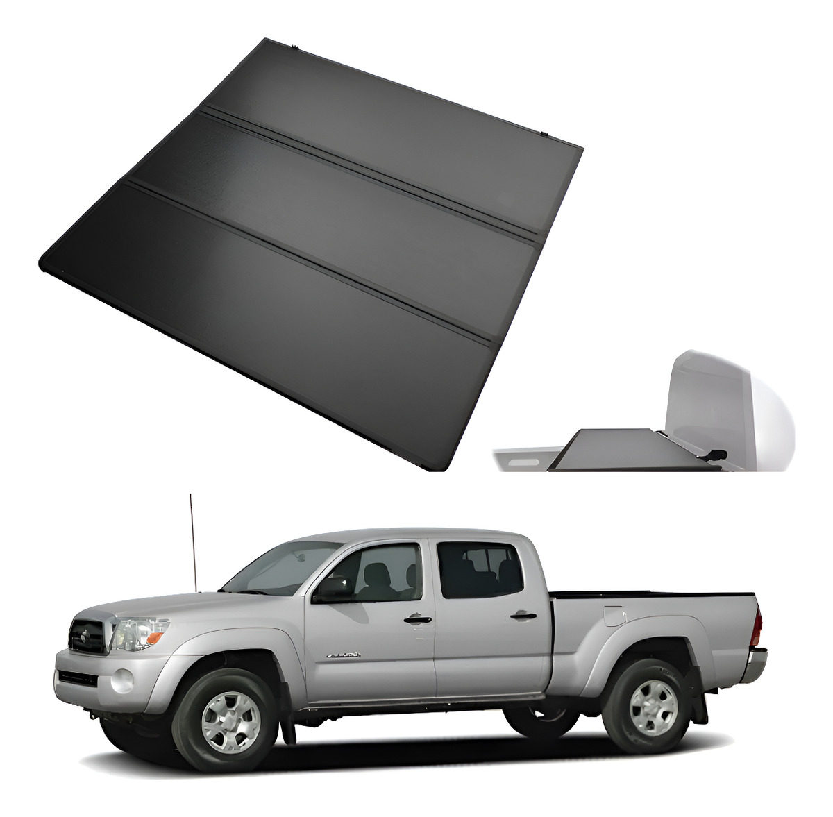 Tapa Batea Trifold Rígida Tacoma 2005-2008 Doble Cab