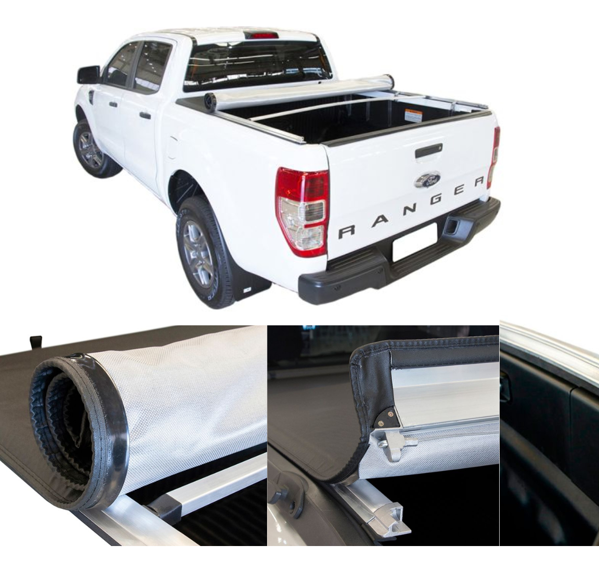 Tapa Batea Lona Enrrollable Ford Ranger 2016-2022 Xlt Xl - Imagen 2