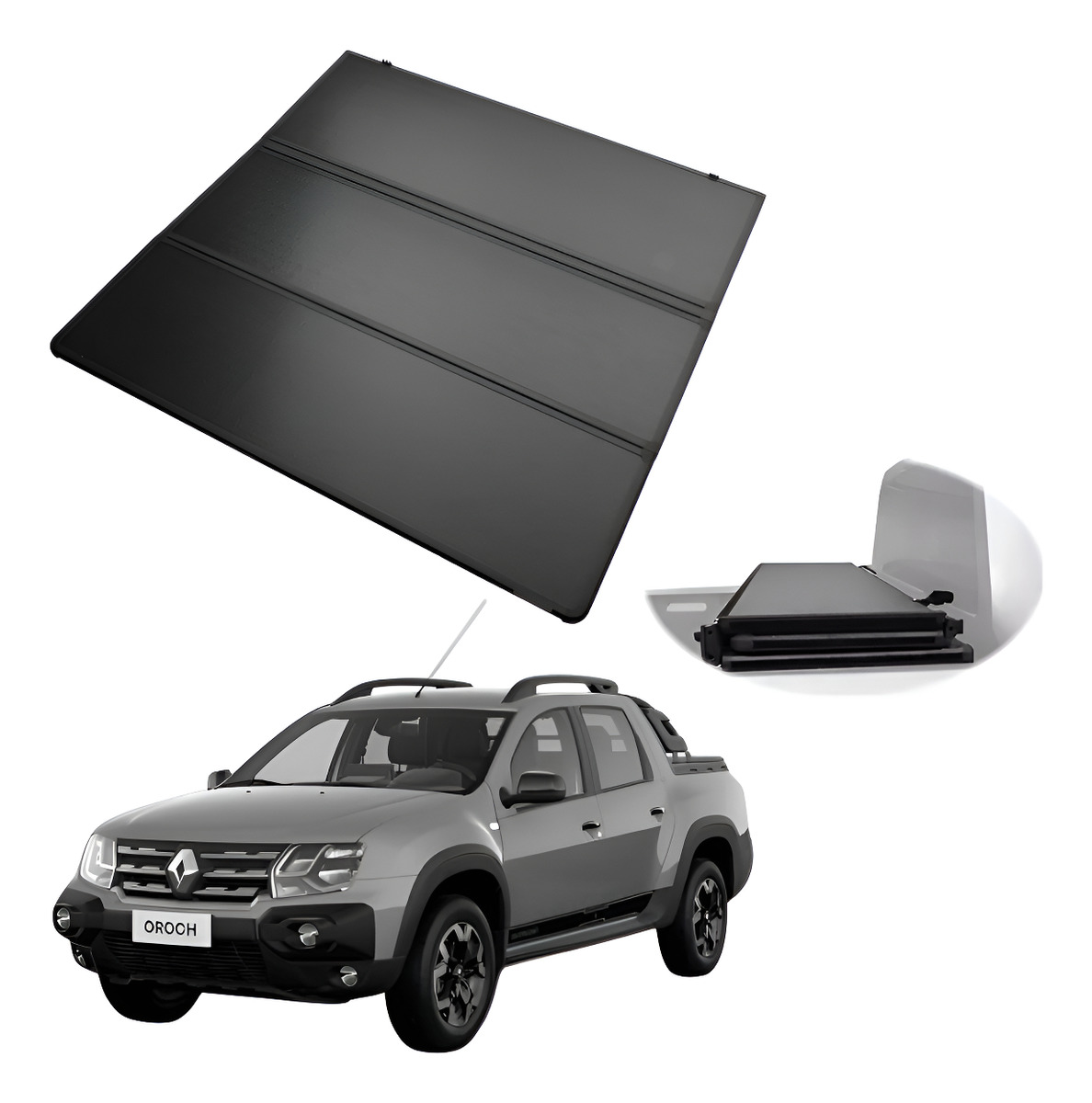 Tapa Batea Trifold Rigida Para Renault Oroch 2015-2023