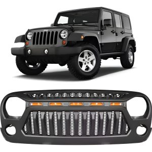 Parrilla Jeep Wrangler Rubicon Jk 2007-2017 Led Ambar