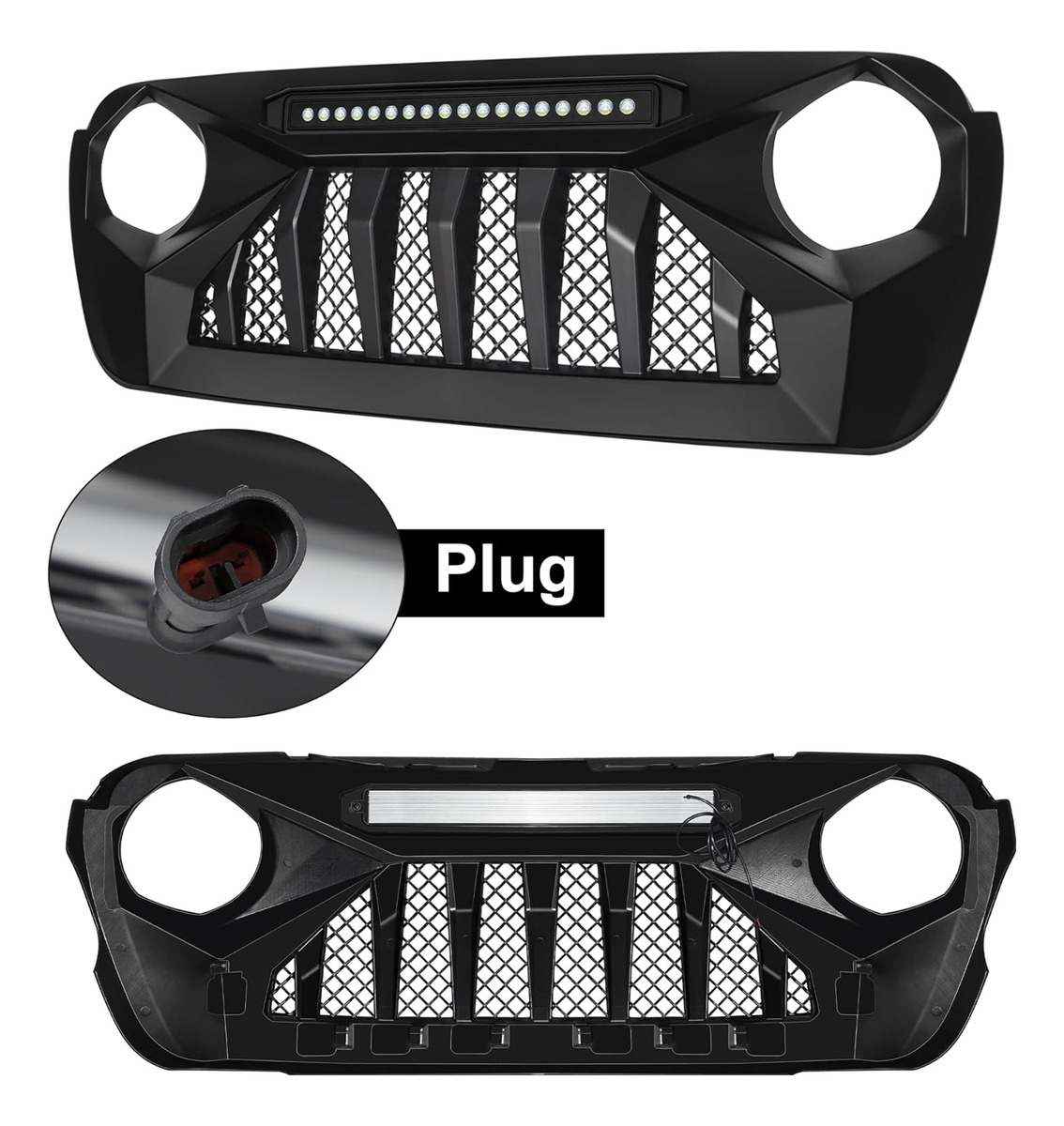 Parrilla Angry Enojado Barra Led Jeep Jl 2018-2025 Gladiator - Imagen 5