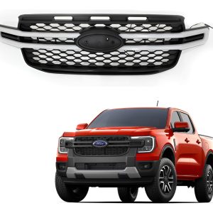 Parrilla Negra Para Ford Ranger Con Luz Humo 2024 - 2025