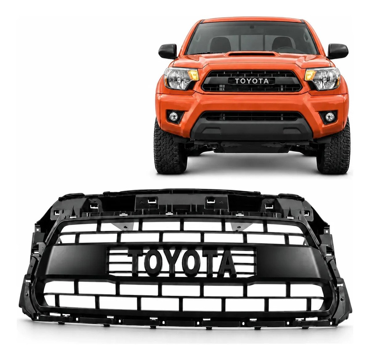 Parrilla Para Toyota Tacoma 2012-2015 Frontal Negro Mate Abs