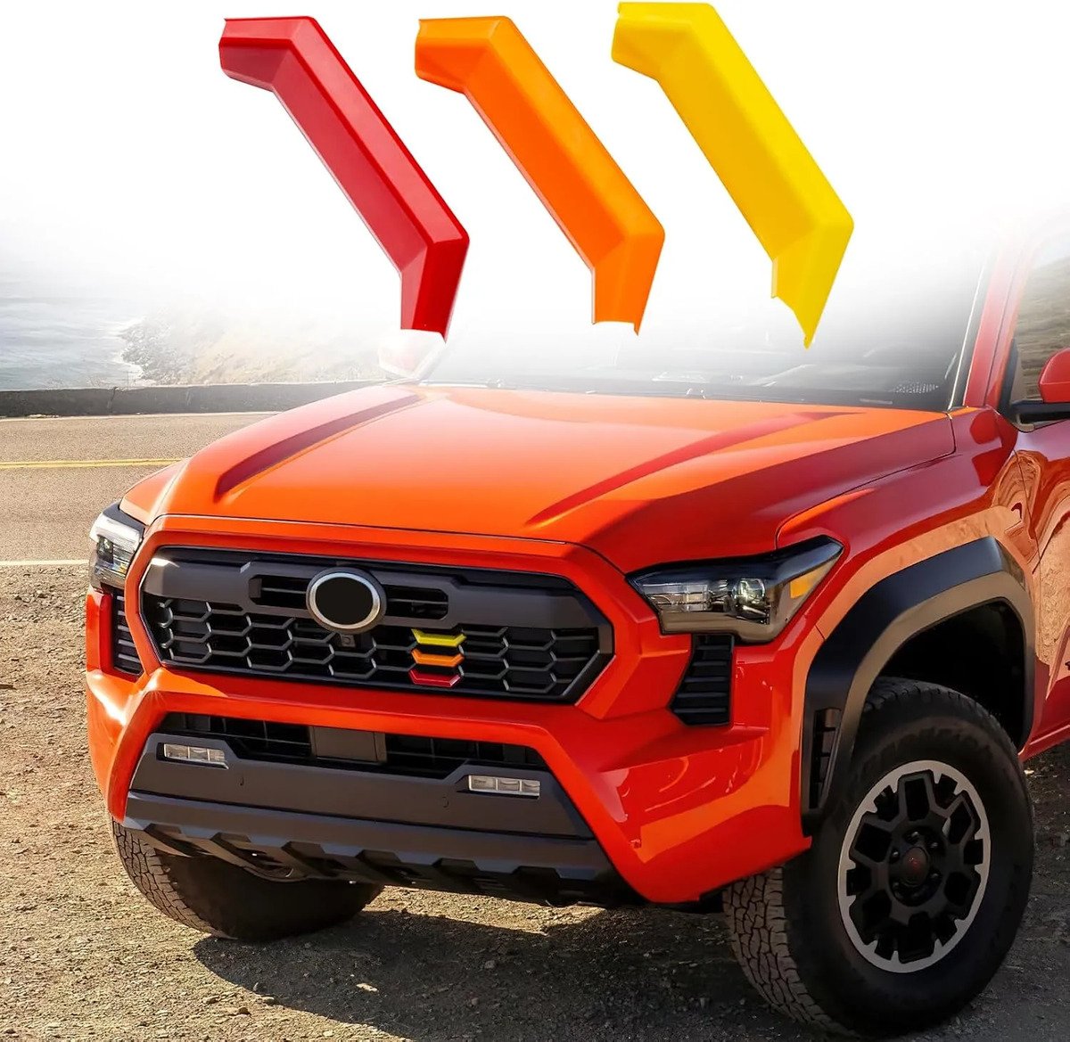 Emblema Tricolor Trd Para Parrilla Toyota Tacoma 2024-2026