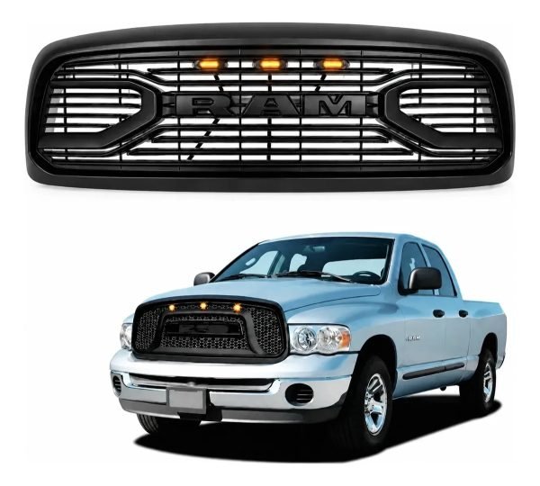 Parrilla Dodge Ram 1500 2002-2005 Dark Con Luces Ámbar Negra