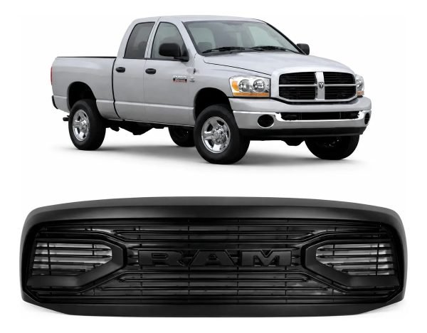 Parrilla Para Ram 1500 2006-2008 Panal Con Letras Negro Mate