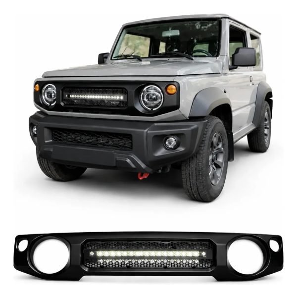Parrilla Suzuki Jimny 2021 Al 2025 Negro Mate Con Led Blanco