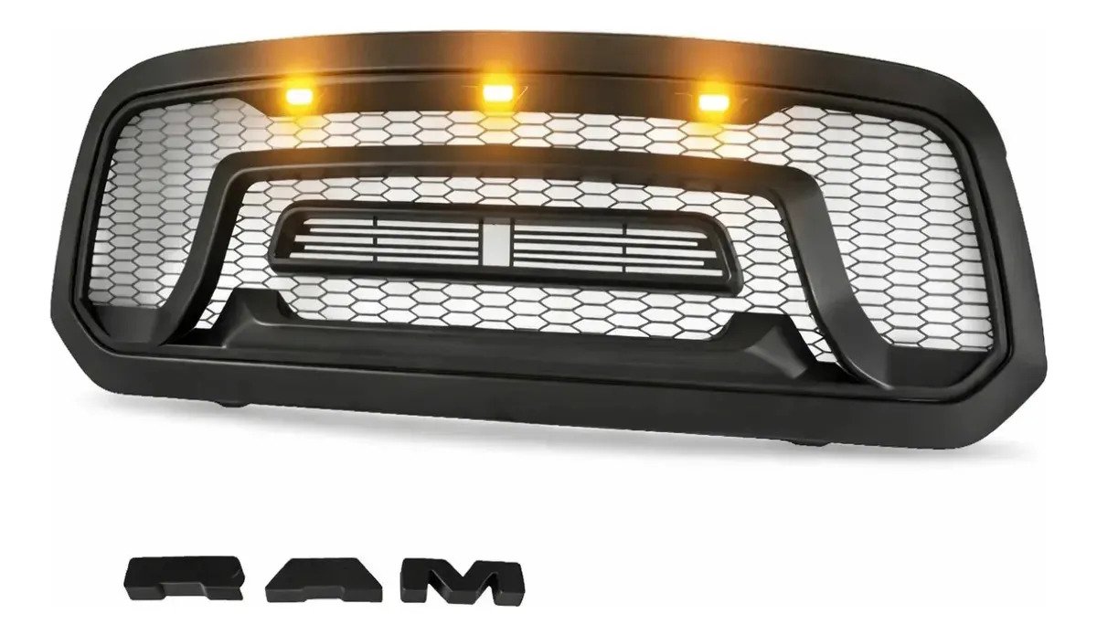 Parrilla Para Ram 1500 2013-2018 Led Ámbar Letras Negro Mate - Imagen 4