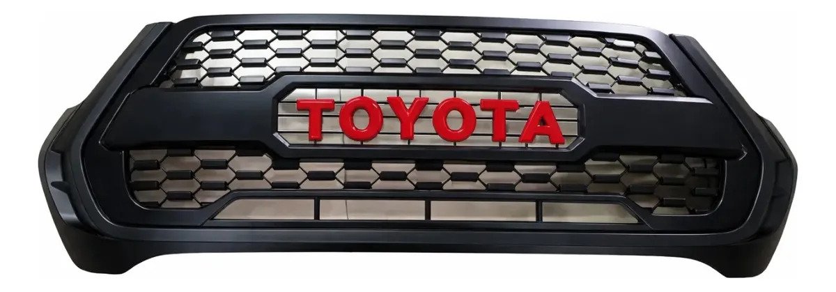 Parrilla Toyota Hilux Revo 2021-2025 Letras Rojas Negro Mate - Imagen 2