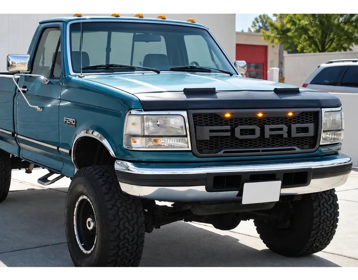 Parrilla Frontal Ford F-150 1992-1996 Luces Ámbar Negro Mate - Imagen 3