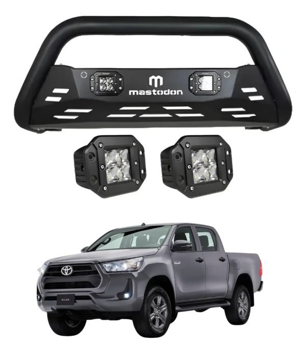 Burrera Rage Con 2 Faros Para Toyota Hilux 2016-2026
