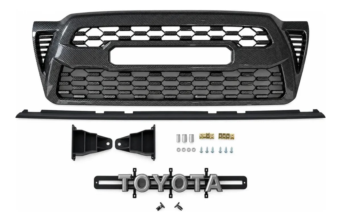 Parrilla Toyota Tacoma 05-11 Tipo Trd Letras Acabado Carbono - Imagen 3