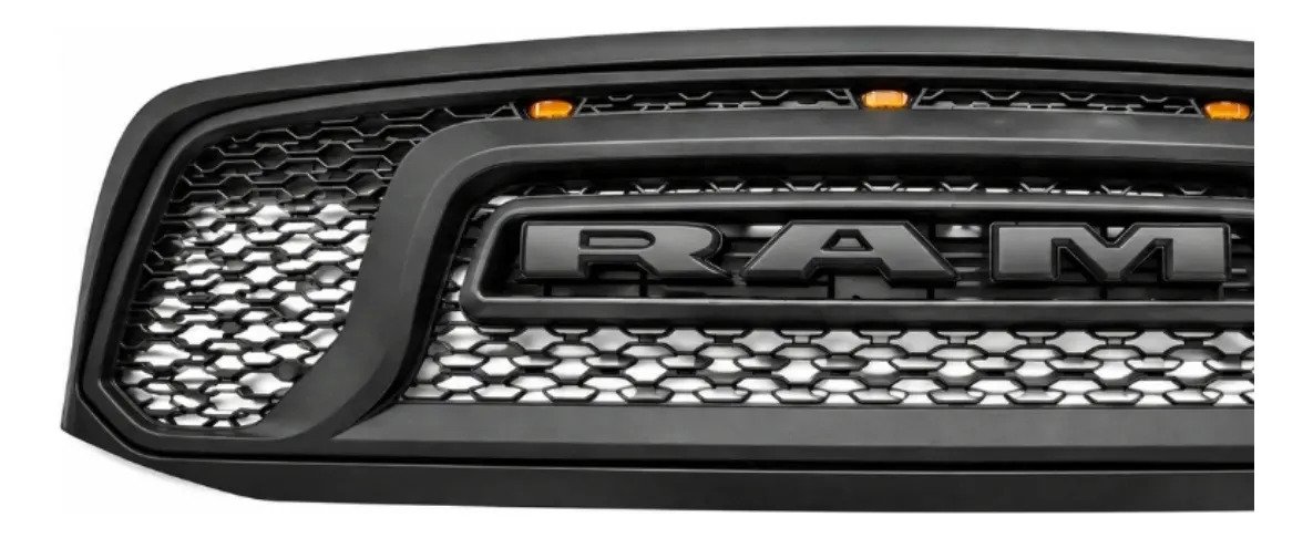 Parrilla Dodge Ram 1500 2002-2005 Con Luces Ámbar Negro Mate - Imagen 3