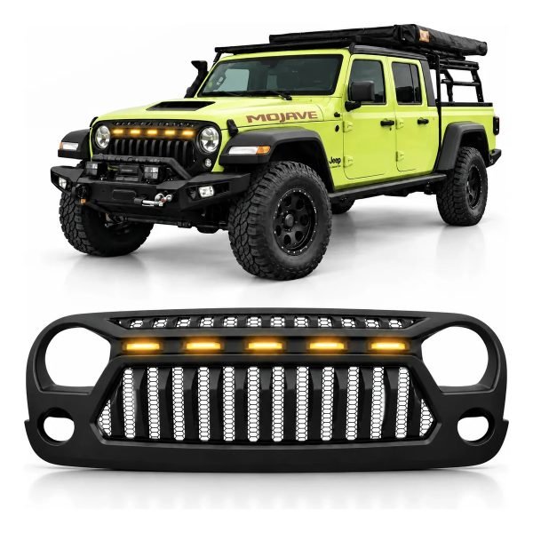 Parrilla Jeep Wrangler Jl 18-25 Gladiator Jt 20-25 Led Ámbar