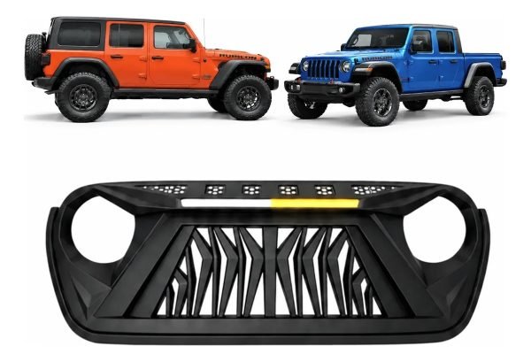 Parrilla Jeep Wrangler Jl 2018 A 2026 Con Led Secuencial Abs