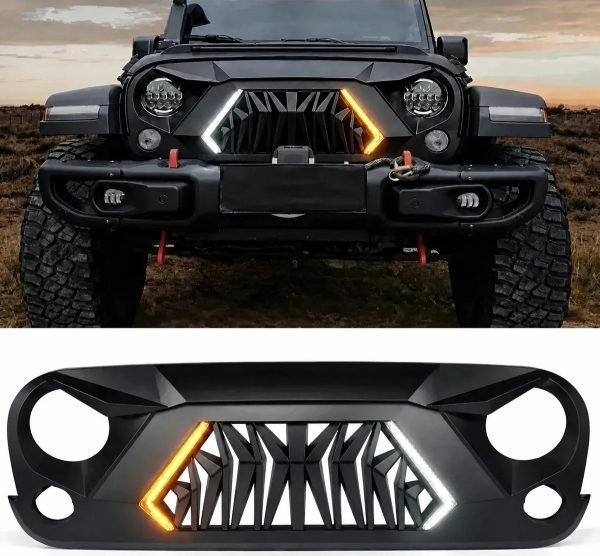 Parrilla Jeep Wrangler Jl 18-23 Gladiator Jt 20-23 Led Doble