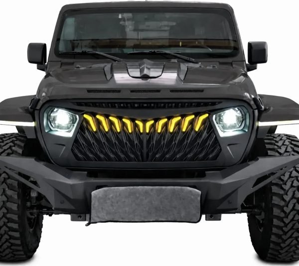 Parrilla Jeep Wrangler Jl 2018 A 2026 Con Led Negro Mate Abs