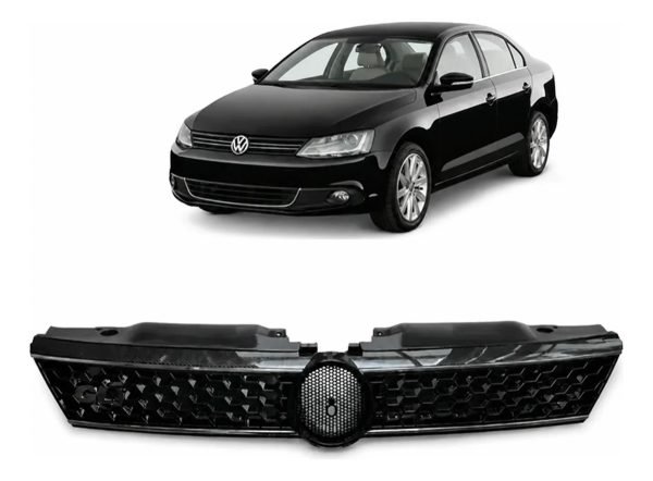 Parrilla Para Volkswagen Jetta Gli 2011-2014 Carbono Cromado