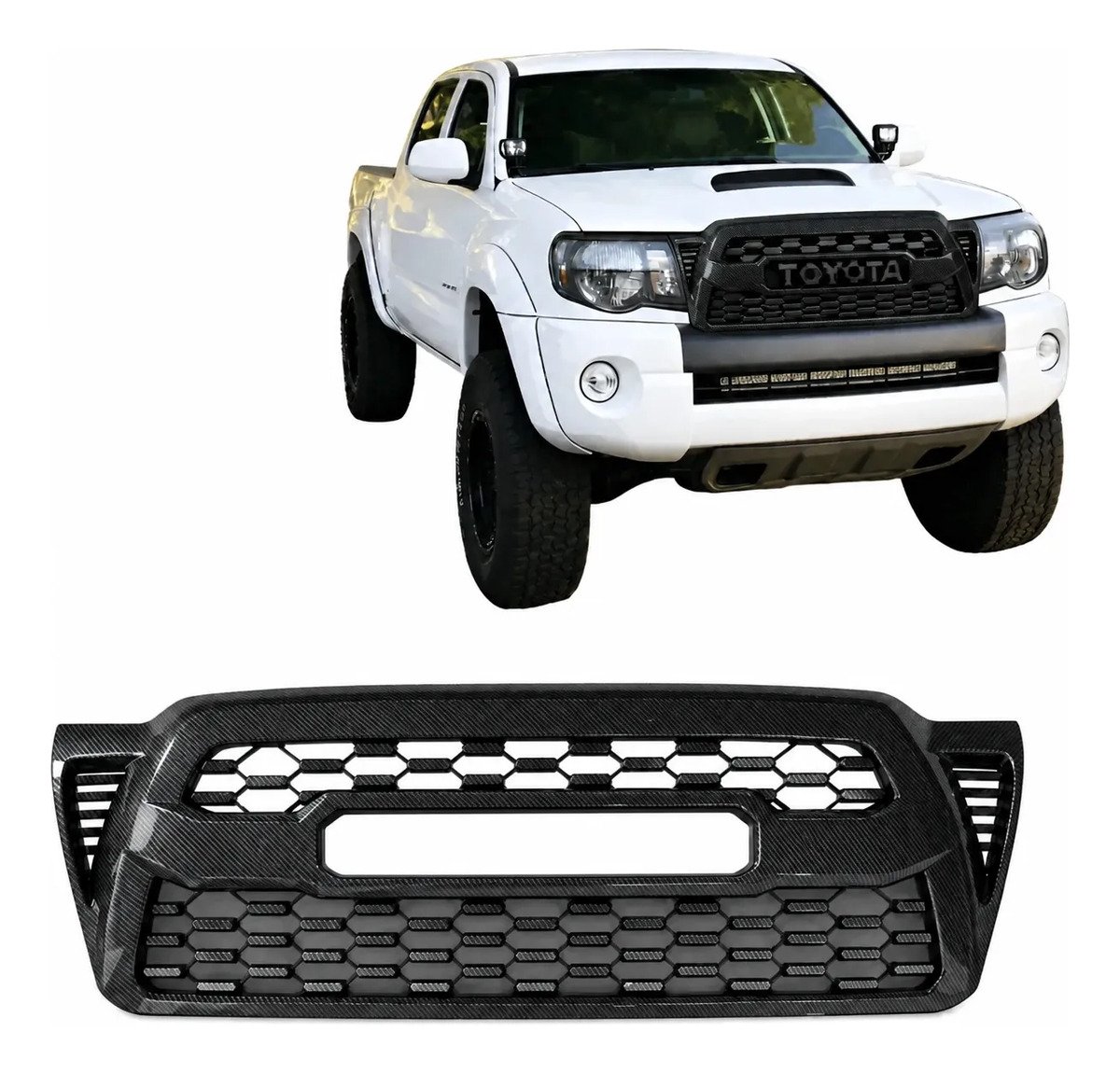 Parrilla Toyota Tacoma 05-11 Tipo Trd Letras Acabado Carbono