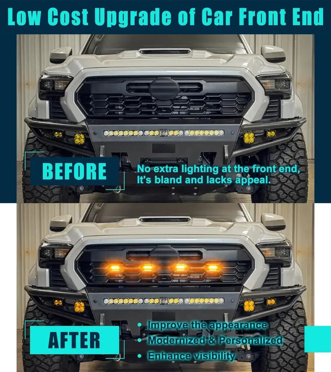 Luces Led Para Parrilla Original Toyota Tacoma 2024 Al 2026 - Imagen 3