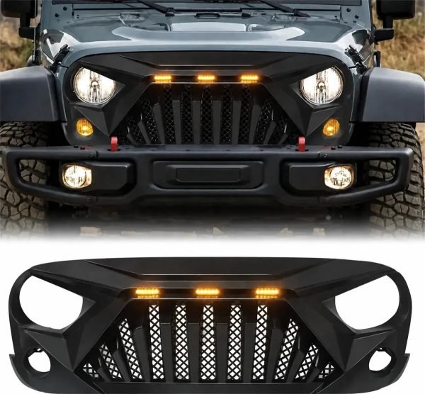 Parrilla Jeep Wrangler Jk 2007 Al 2017 Denver Led Ámbar Mate