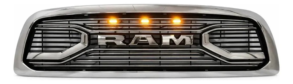 Parrilla Ram 1500 2006 Al 2008 Mud Cromada Con Led Ámbar Abs - Imagen 2