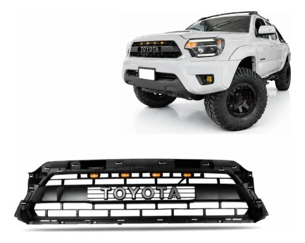 Parrilla De Abs Toyota Tacoma 2012-2015 Led Ámbar Negro Mate
