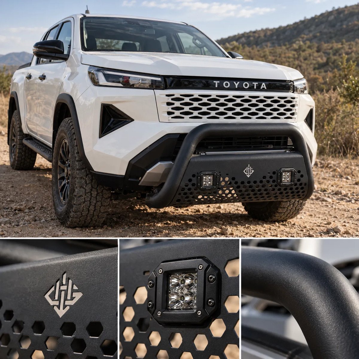 Burrera Ultra Bar Texturizada 2 Faros Para Toyota Hilux 2027 - Imagen 4