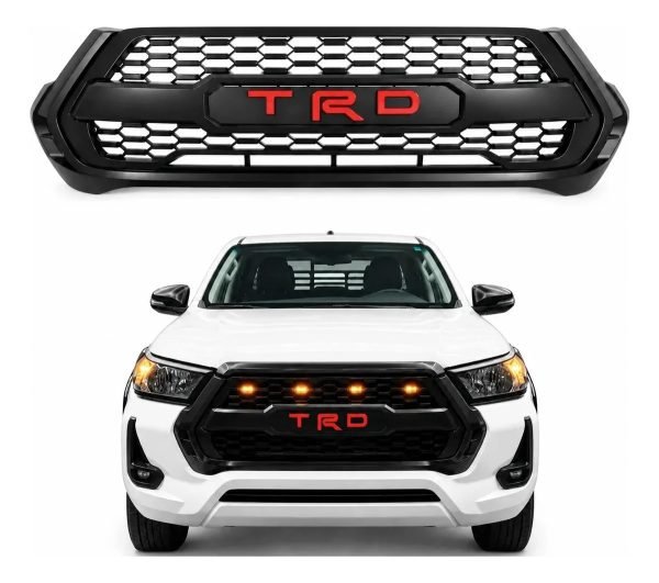 Parrilla Para Toyota Hilux Revo 2021-2025 Letras Luces Ámbar