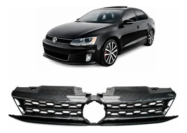 Parrilla Para Volkswagen Jetta Gli 2015-2018 Carbono Cromado