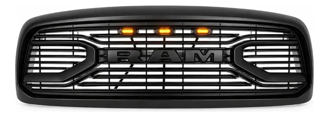 Parrilla Dodge Ram 1500 2002-2005 Dark Con Luces Ámbar Negra - Imagen 2