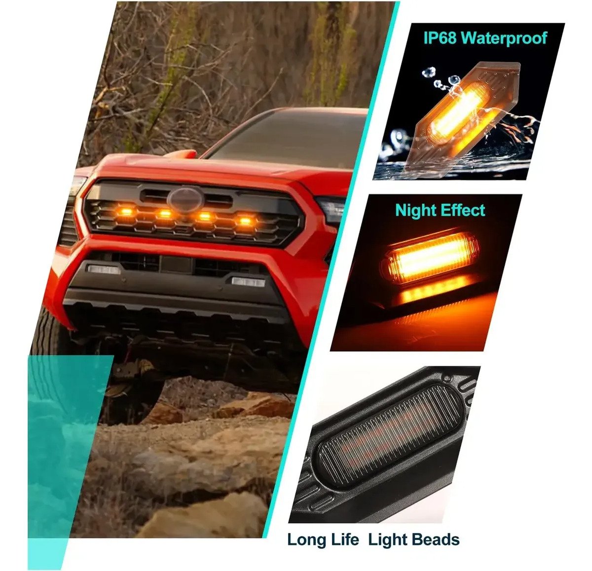 Luces Led Para Parrilla Original Toyota Tacoma 2024 Al 2026 - Imagen 4